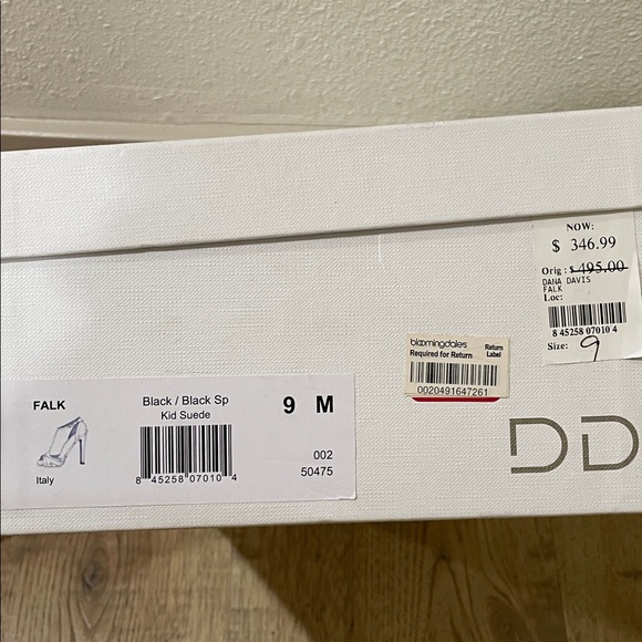 Dana Davis | Black T-Strap Platform Heel | Peep Toe | Size: 9
